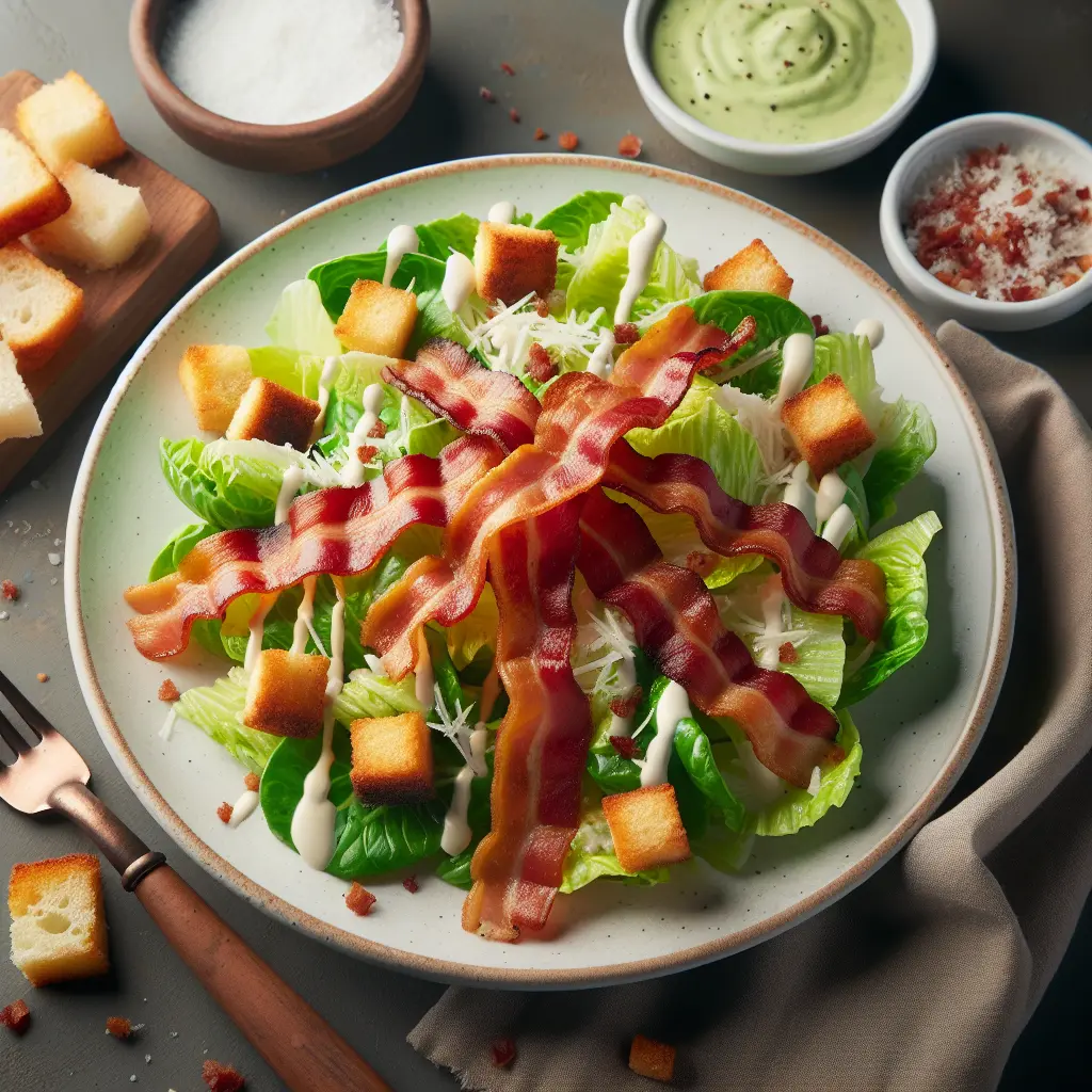 Indulge in the Crispy and Savory Delight of Bacon Caesar Salad