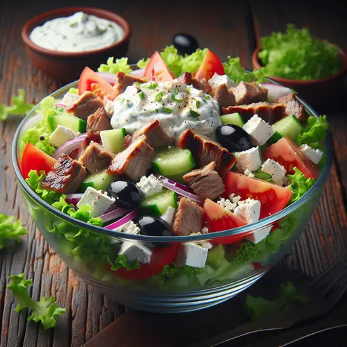 Savor the Mediterranean Delights of a Gyro Salad